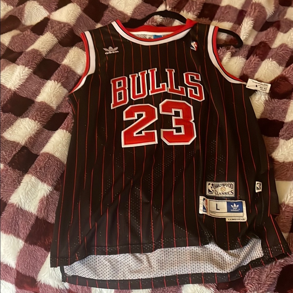 Michael Jordan Hardwood Classics Adidas Bulls 23 Pinstripe Jersey (UNWORN)